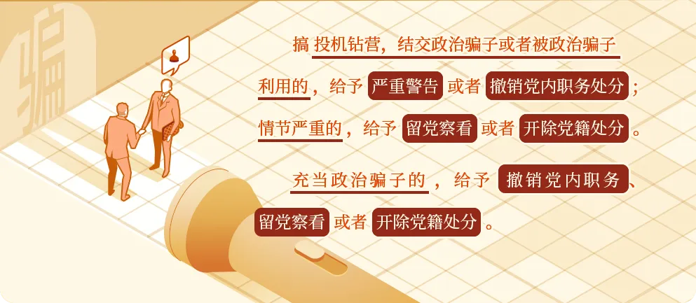 党纪学习教育·每日一课丨对结交、充当政治骗子的处分规定有哪些?